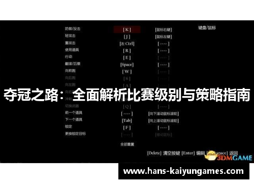 夺冠之路：全面解析比赛级别与策略指南